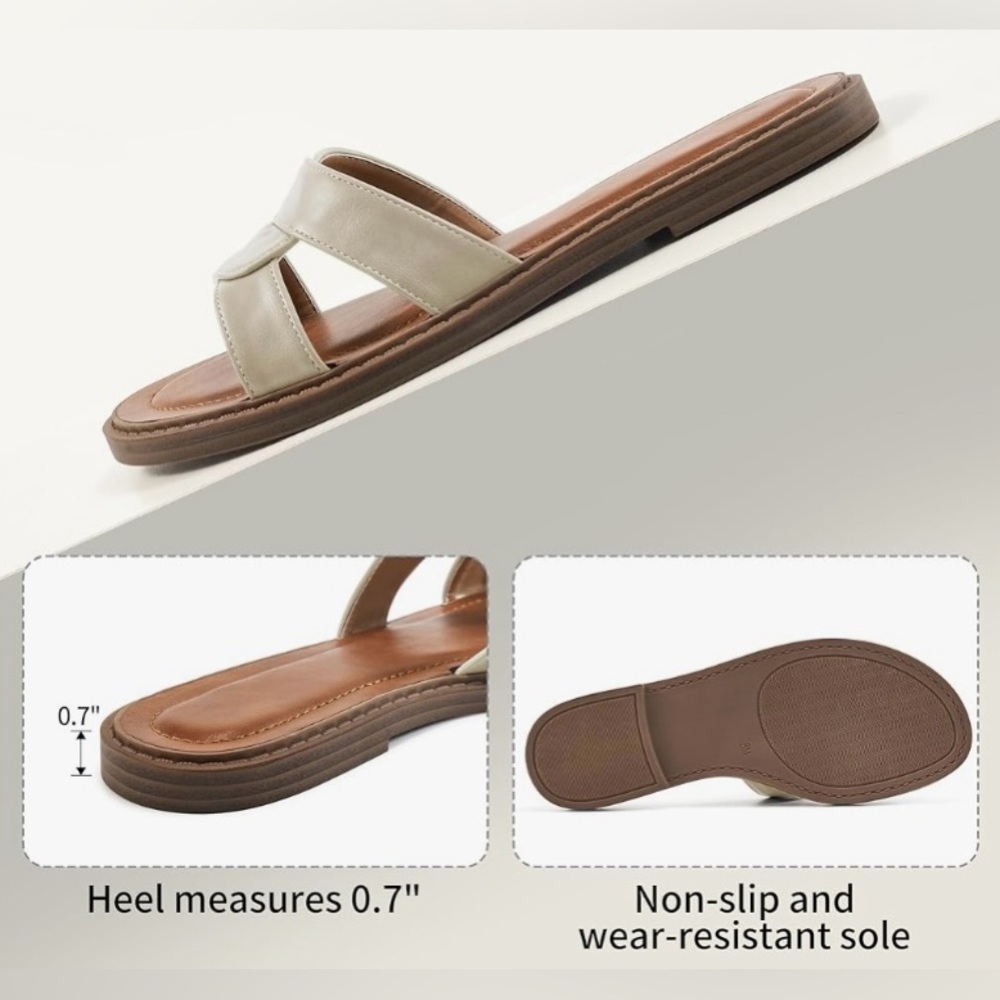 Faux leather slides - Picture 3 of 3